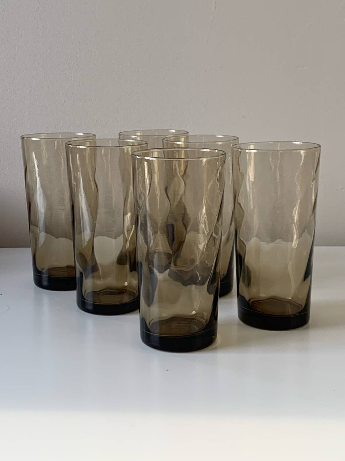 Vintage smoked glass glasses