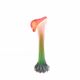 Vase soliflore en verre soufflé forme fleur vert et rouge