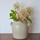 Medium-sized sandstone pot, gray glazed, two ears