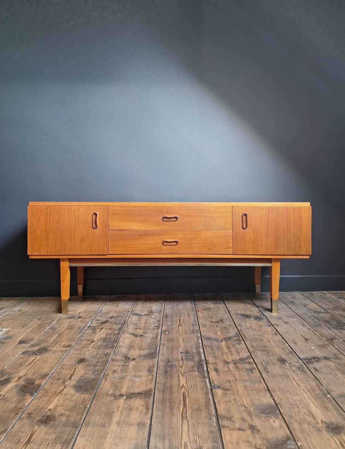 Vintage teak sideboard, Scandinavian design, antique TV cabinet