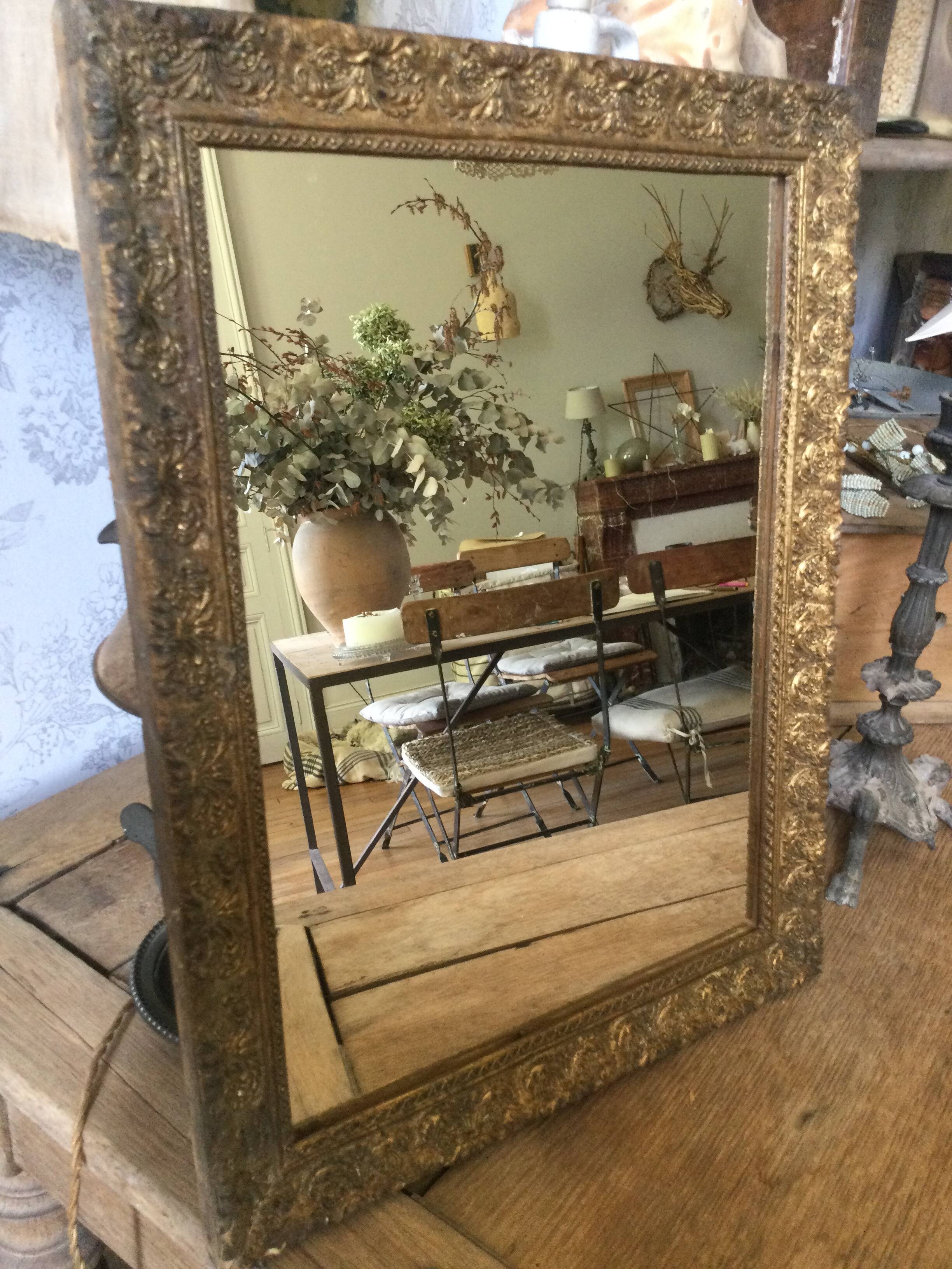Antique gold mirror