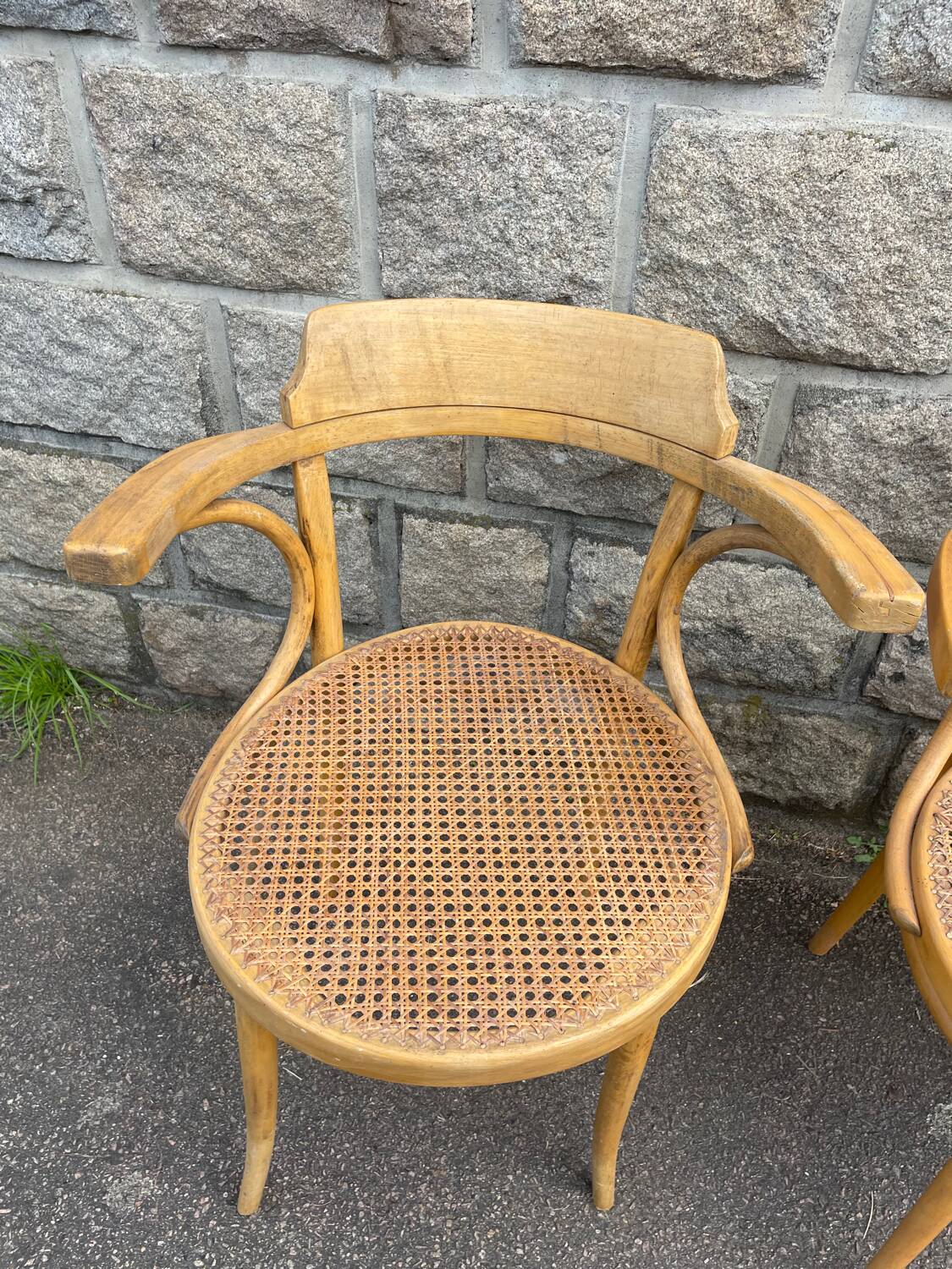 Lot de 4 chaises cannées