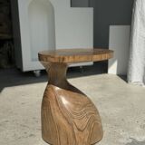 Solid wood side table (monoxyl) organic shape natural color