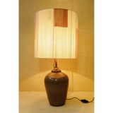 Sandstone lamp base and cotton thread lampshade, 1970s.