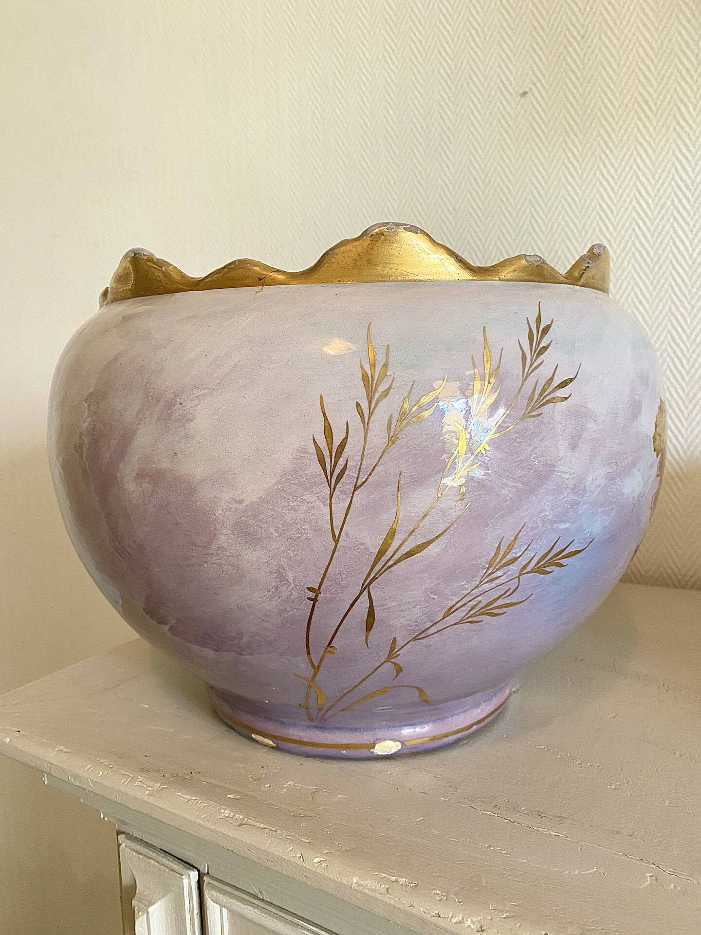 Large Art Nouveau cache-pot signed Jerome Massier