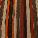 6x8 Brown Red Striped Vintage Kilim Rug, 195x259Cm