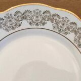 8 white and gold porcelain dessert plates