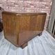 Commode basse en chêne Art Déco restaurée, console TV des années 1940.