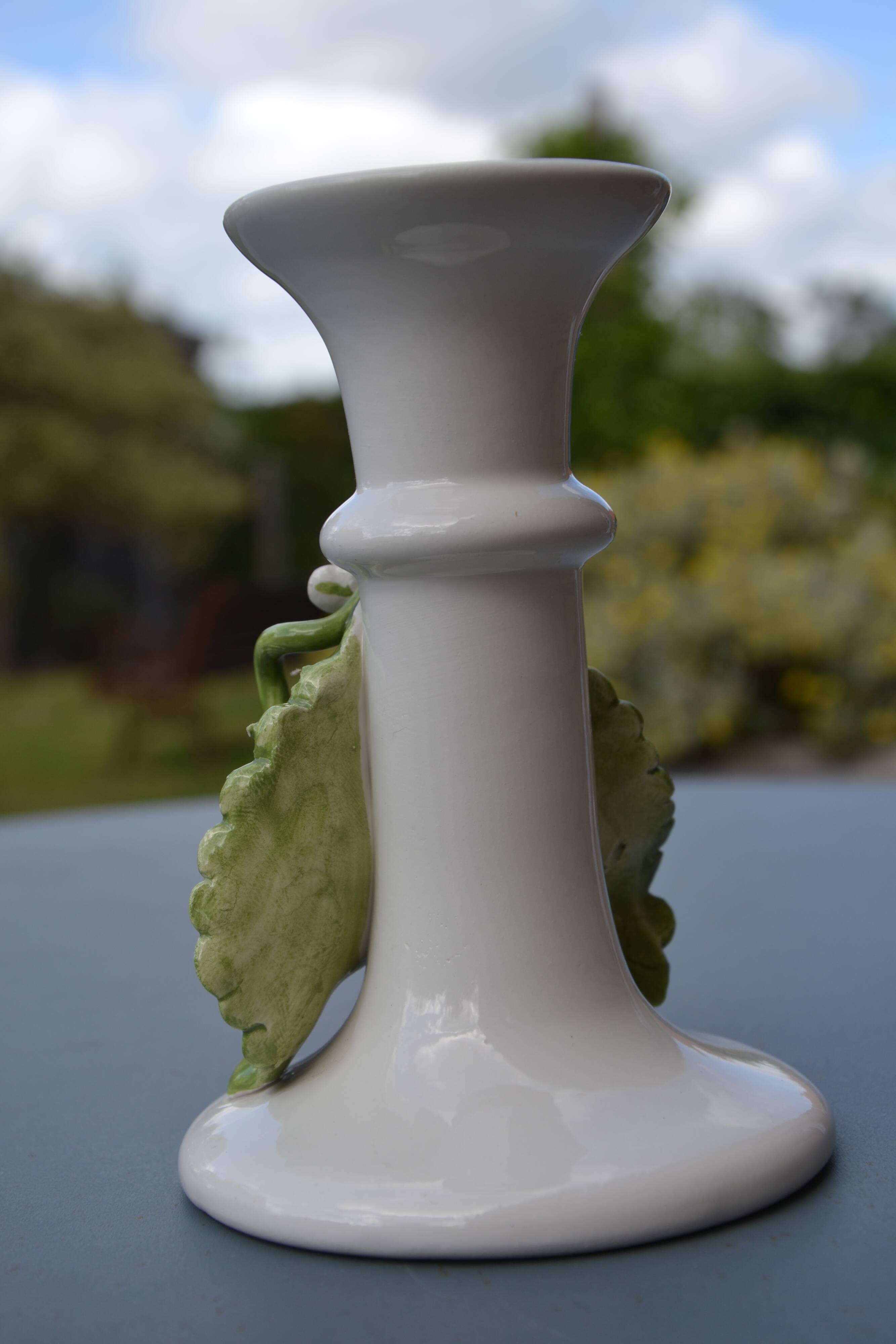 Strawberry earthenware candlestick