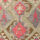 Tapis Kilim rose et crème, 94,378 cm