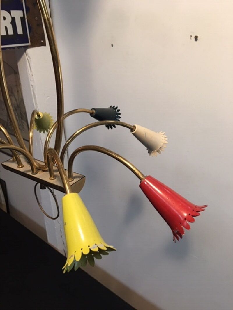 Italian brass chandelier 1950
