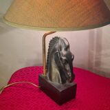 horse head lamp and jute lampshade 44x30 very good condition
