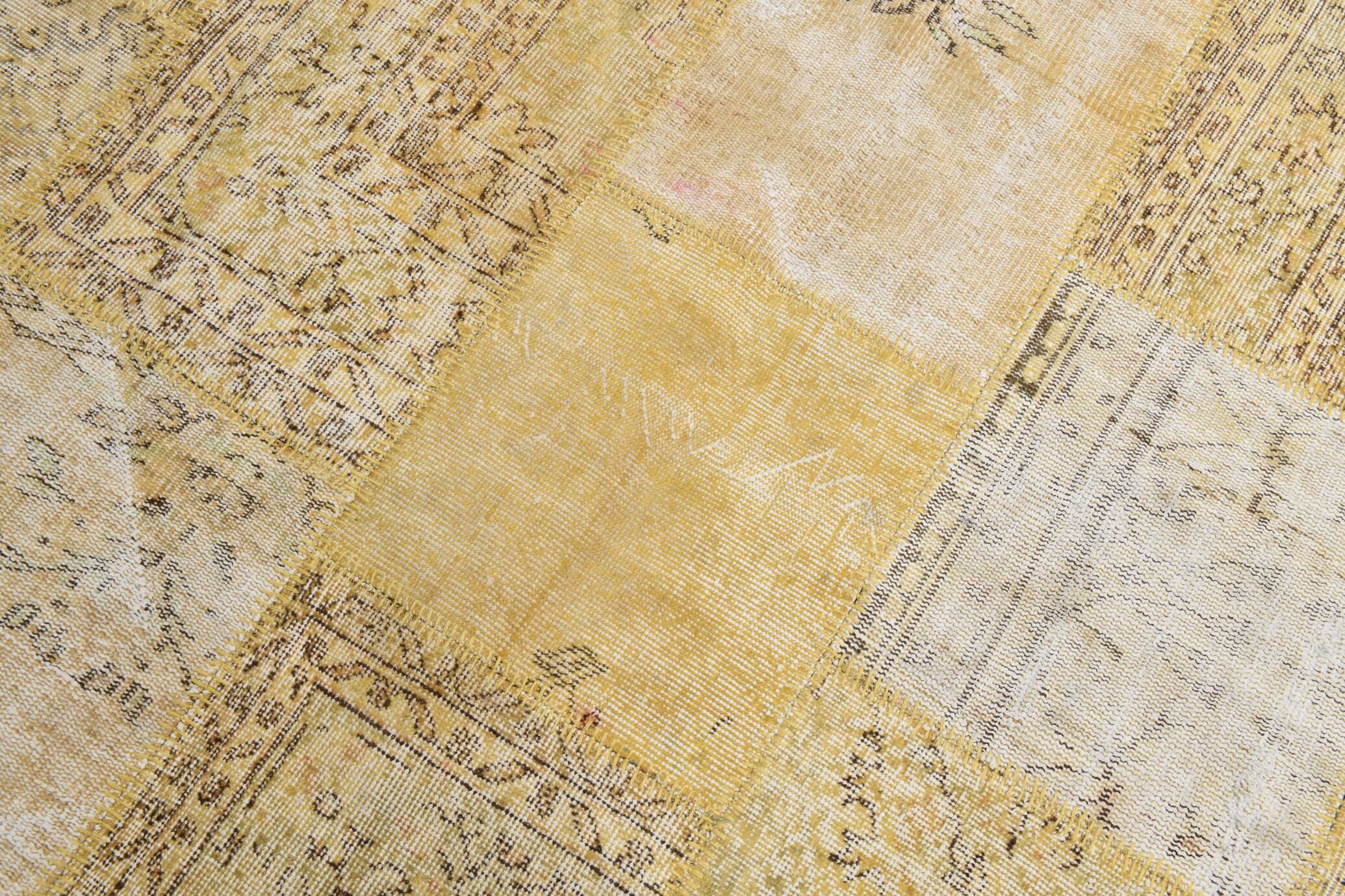 Yellow Mustard Large Vintage Rug, 204x306Cm