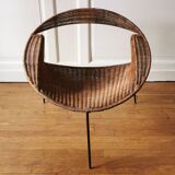 Rush rattan armchair, designed by Maurizio Tempestini for Rima, 1960