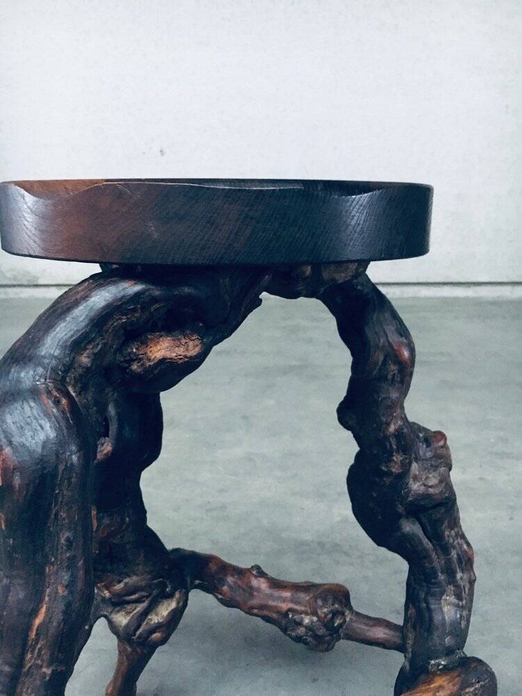 Handmade Vinewood and Oak Bar Stool, 1950s