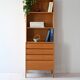 Scandinavian oak bookcase cabinet