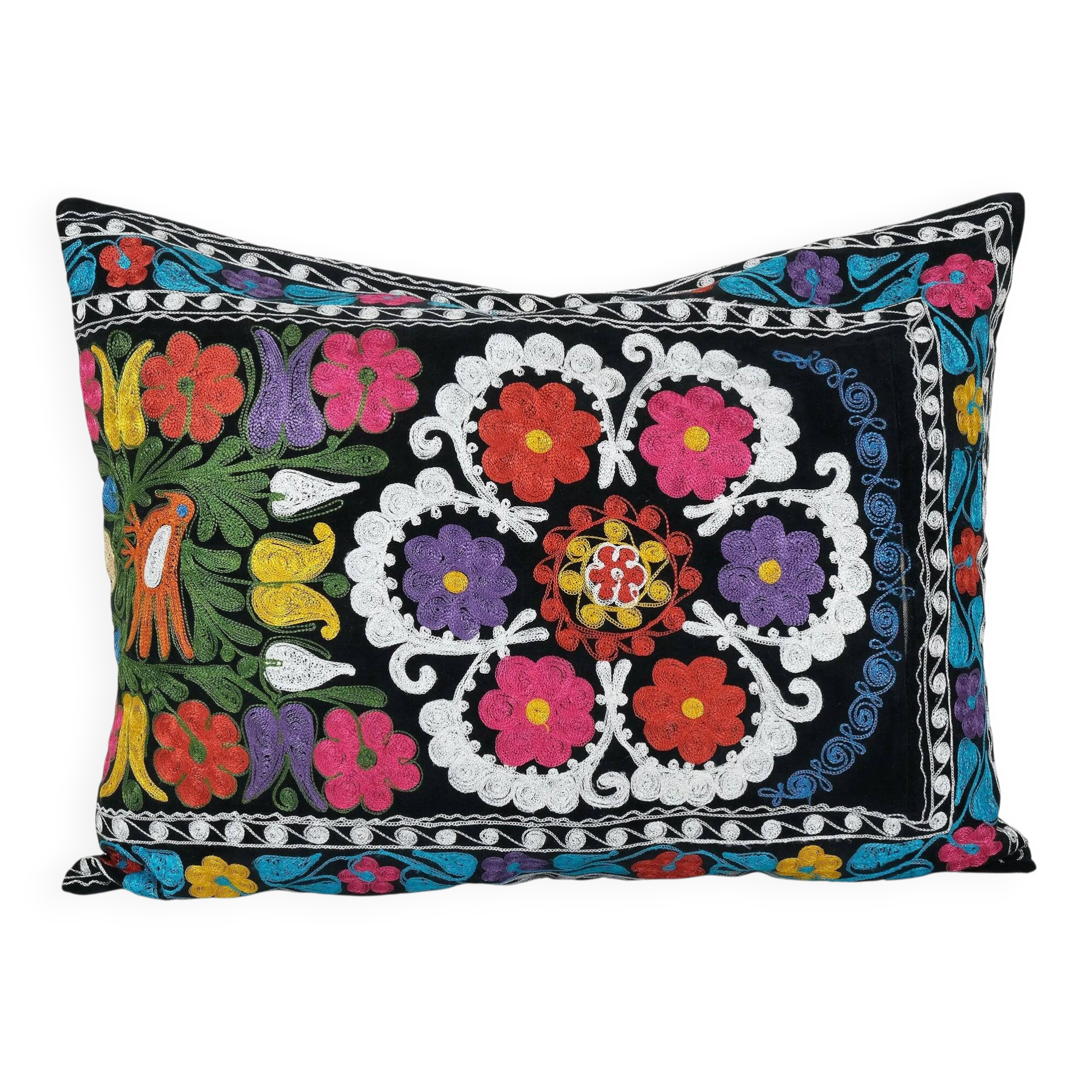 Vintage embroidered cushion cover 76x61 cm