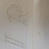 8 Damask napkins. Hand embroidered initials. LR.