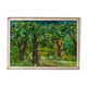 Swedish Original Mid-Century Oil On Board Painting" Clearing" by Stig Allan