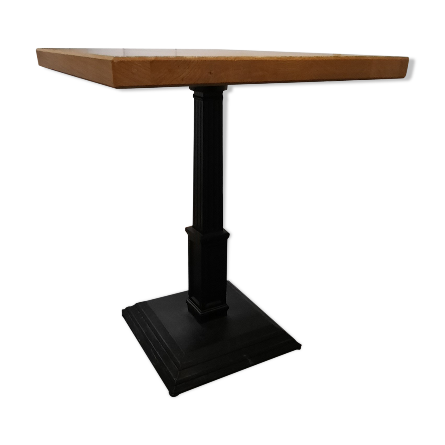 Restaurant table tray solid oak foot massive cast iron square