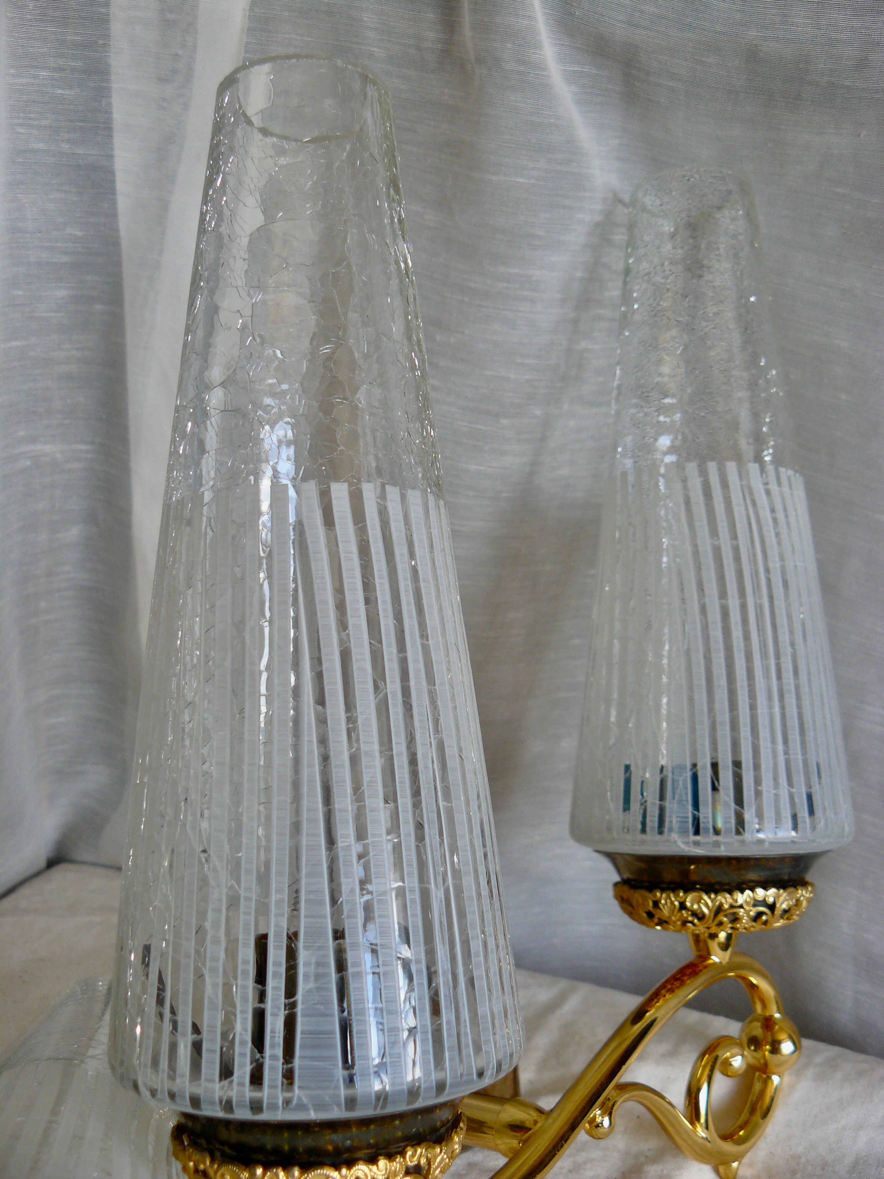 Pair of vintage double wall lamps 1950-60