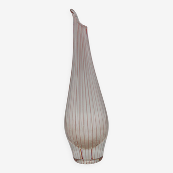 Drop-shaped vase, glass, Sixten Wennerstrand, Johansfors Glasbruk.