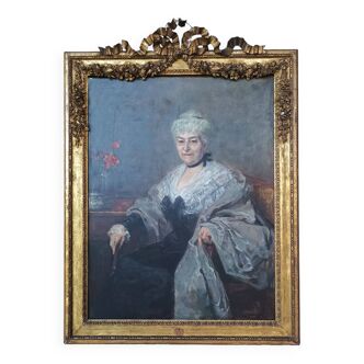 Tableau huile sur toile portrait de femme 1911 Ferdinand Humbert (1842-1934)
