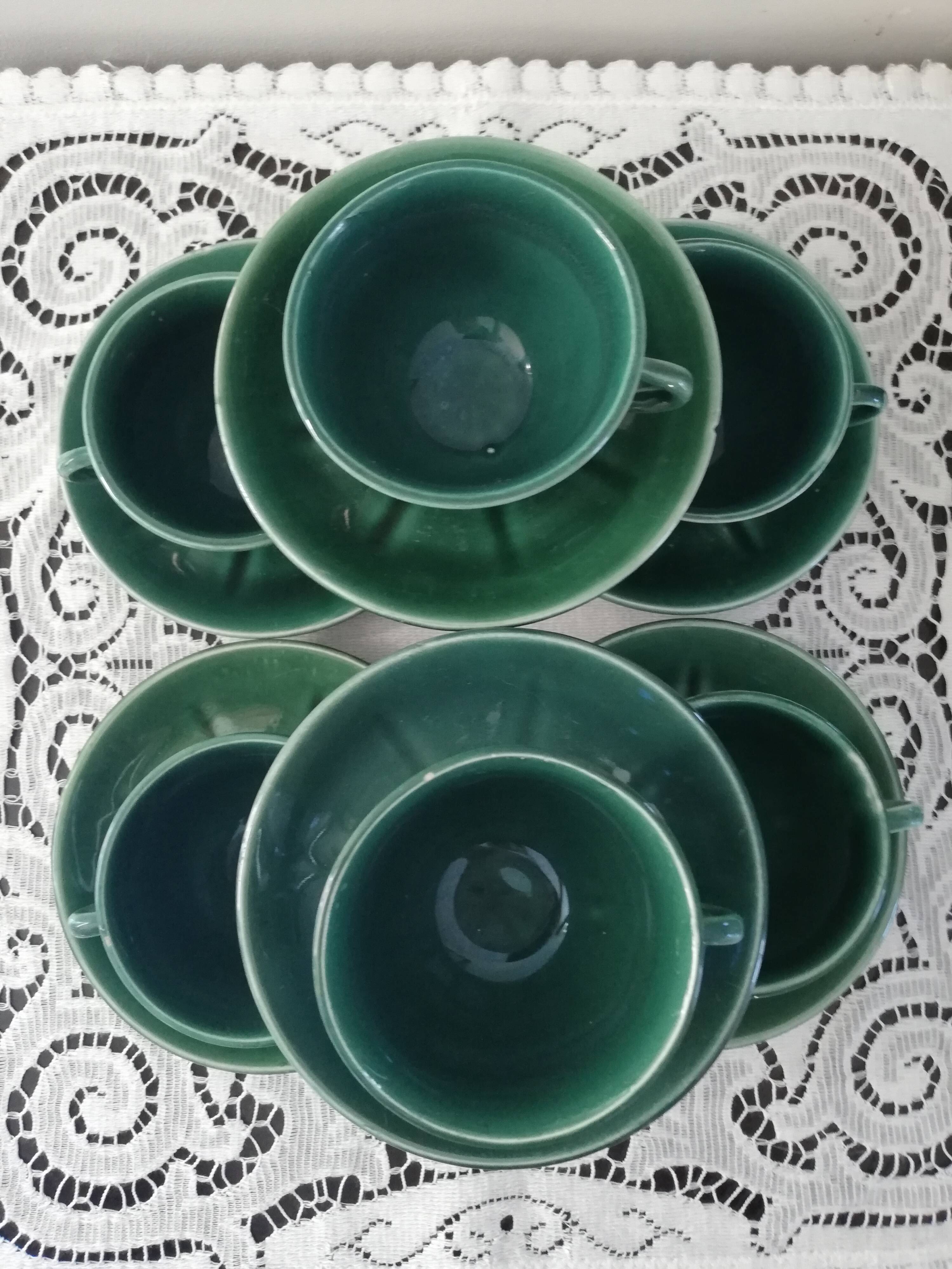 Service of 6 cups and saucers 50s