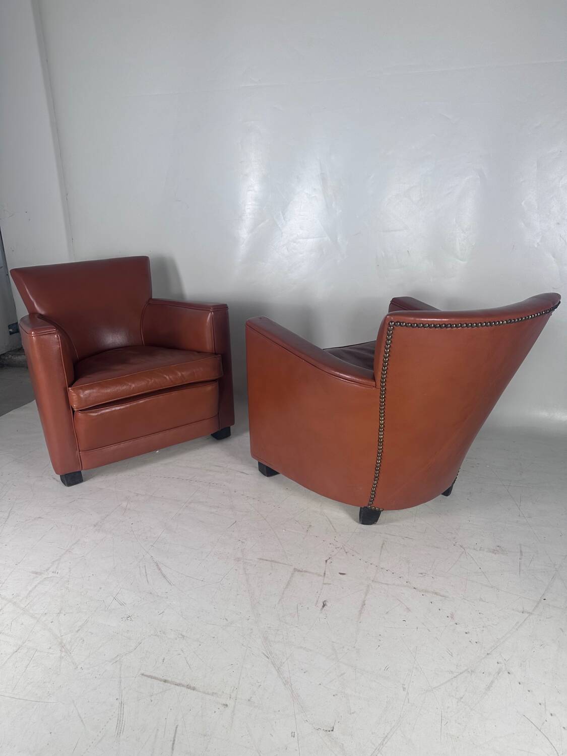 Pair of club armchairs