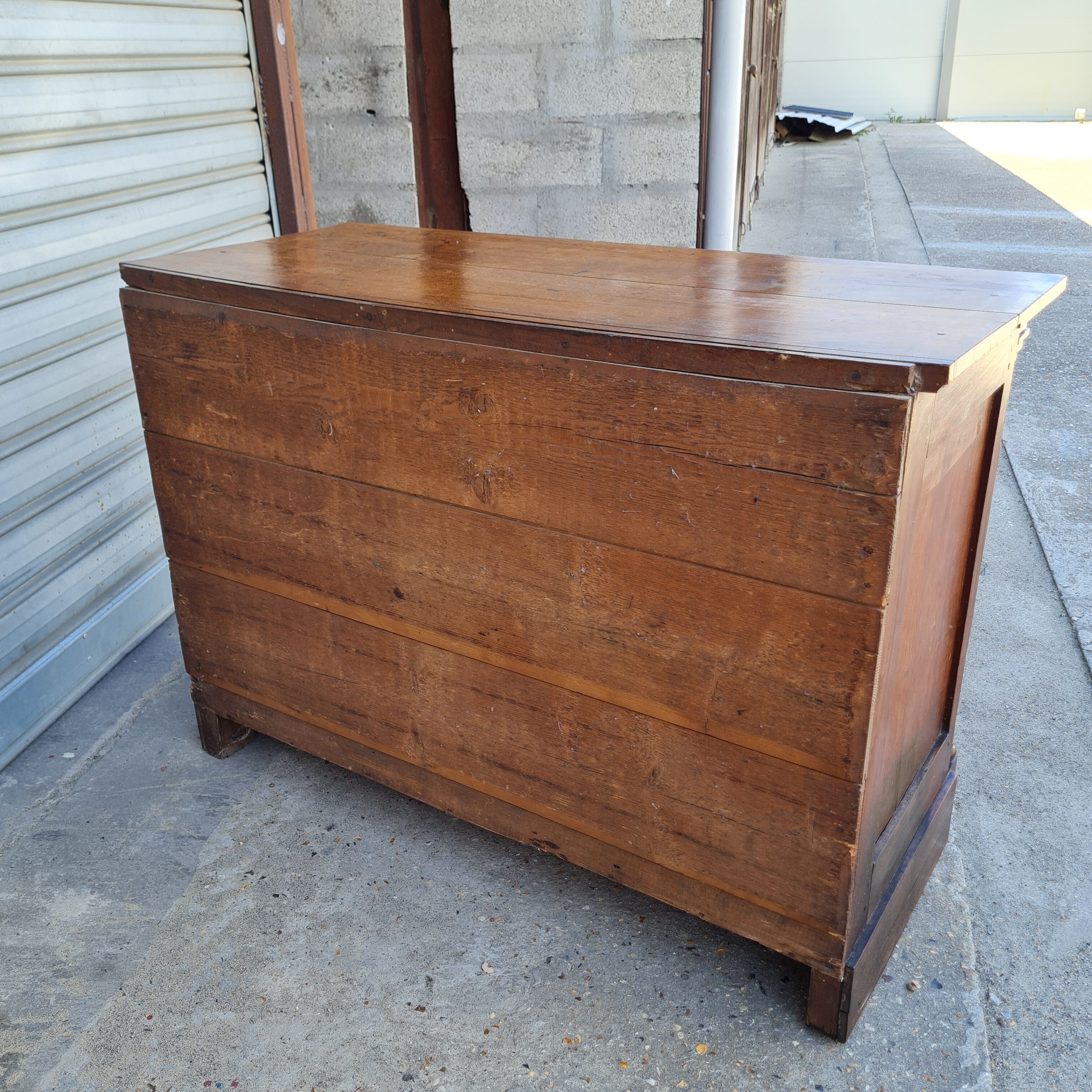 Empire period chest of drawers in light oak