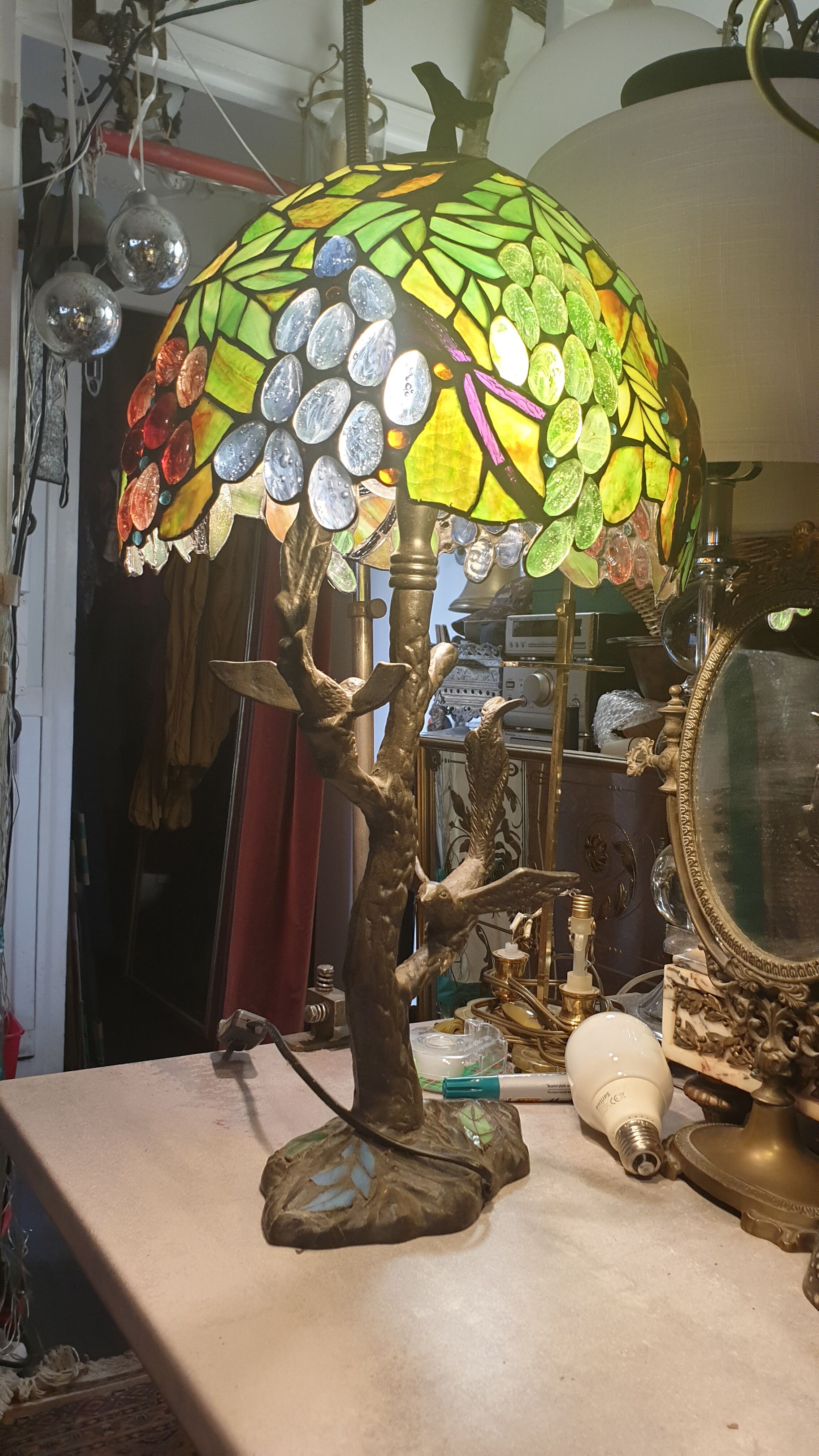 Stained glass lamp floral
