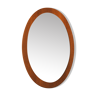 Scandinavian teak 60s oval mirror 57 x 37 cm