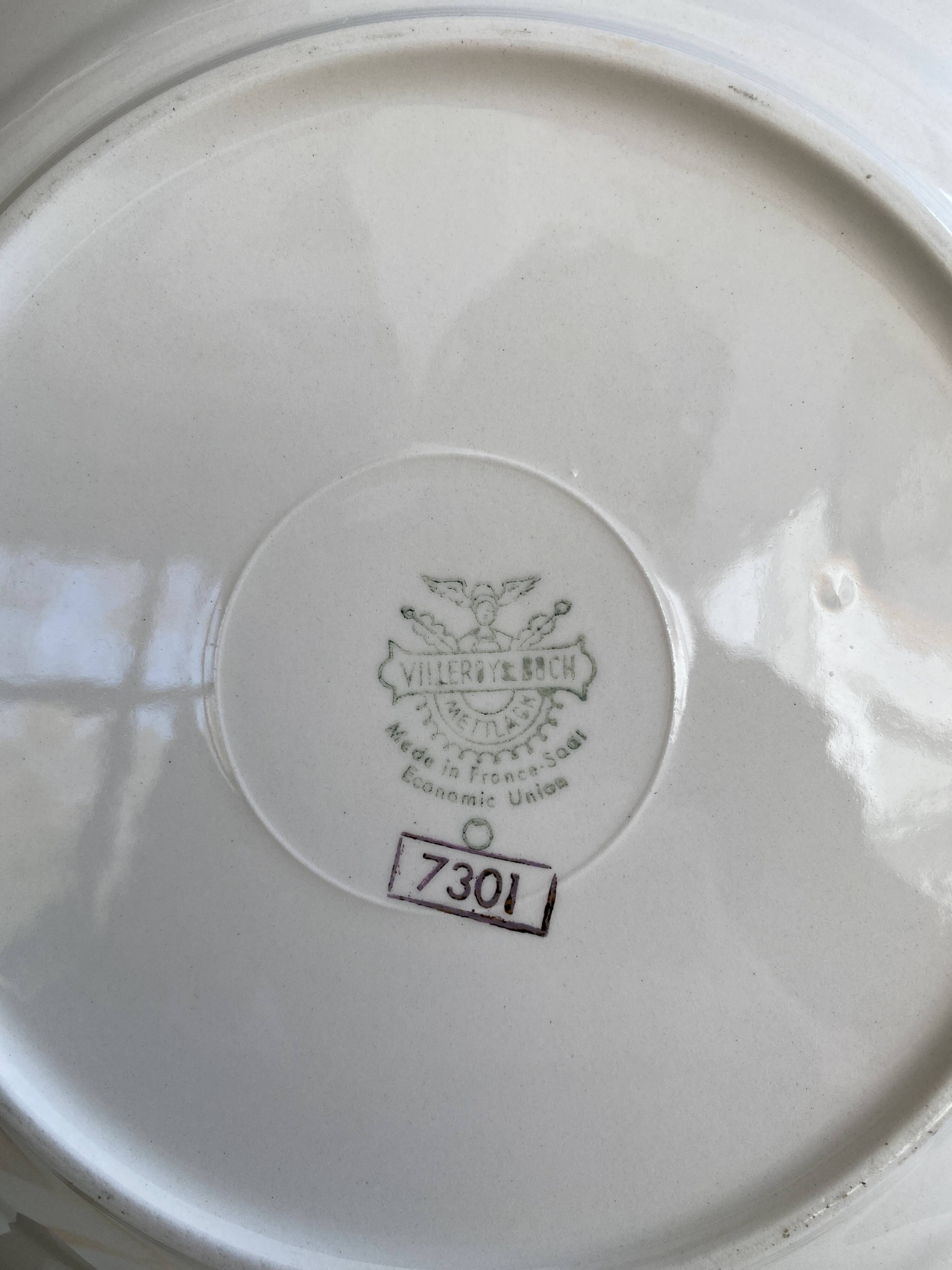 2 Vintage Plates Villeroy & Boch Mettlach - Economic Union France-Sarr