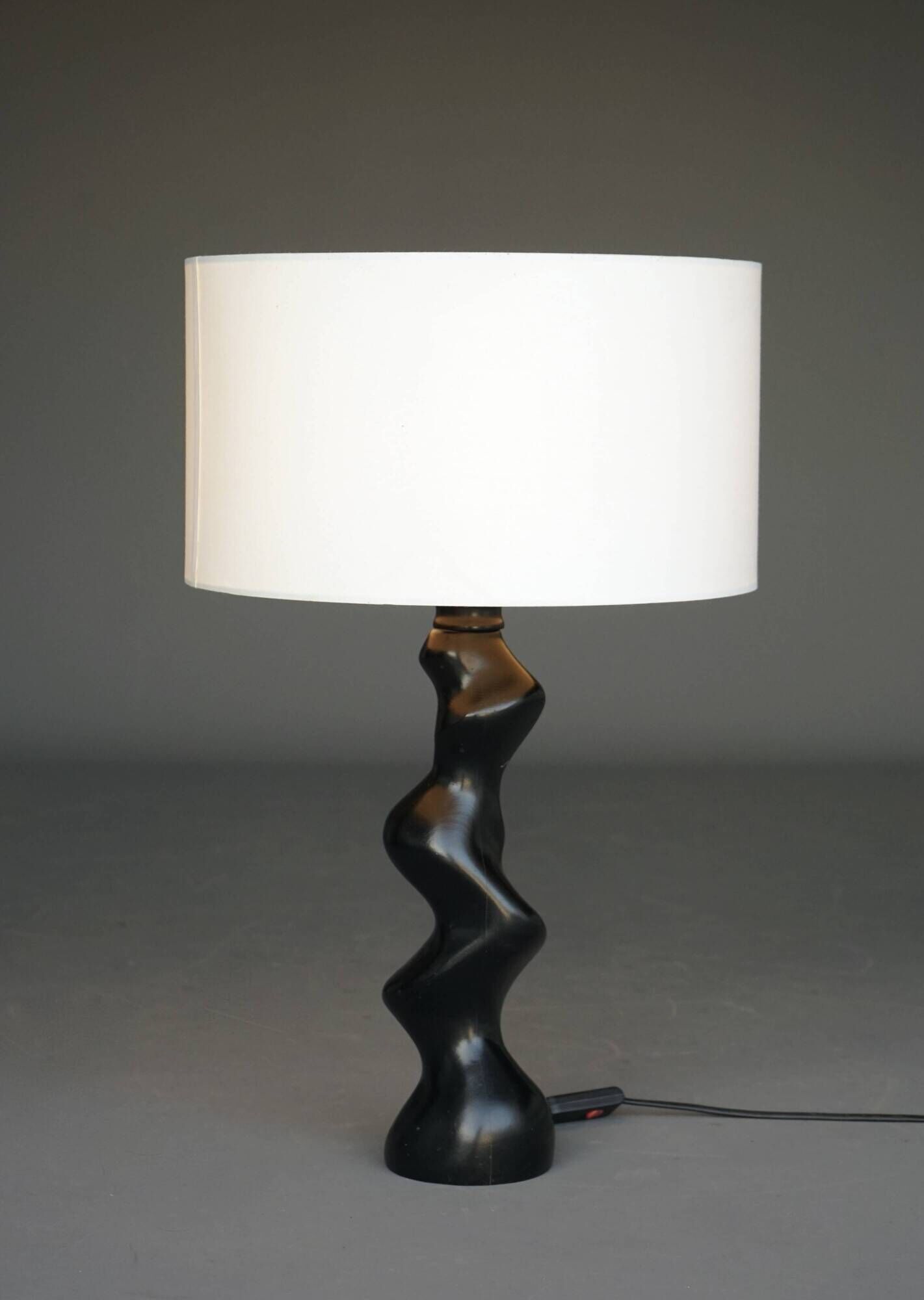Temde model 42 Sculptural wooden Table Lamp. 1970s