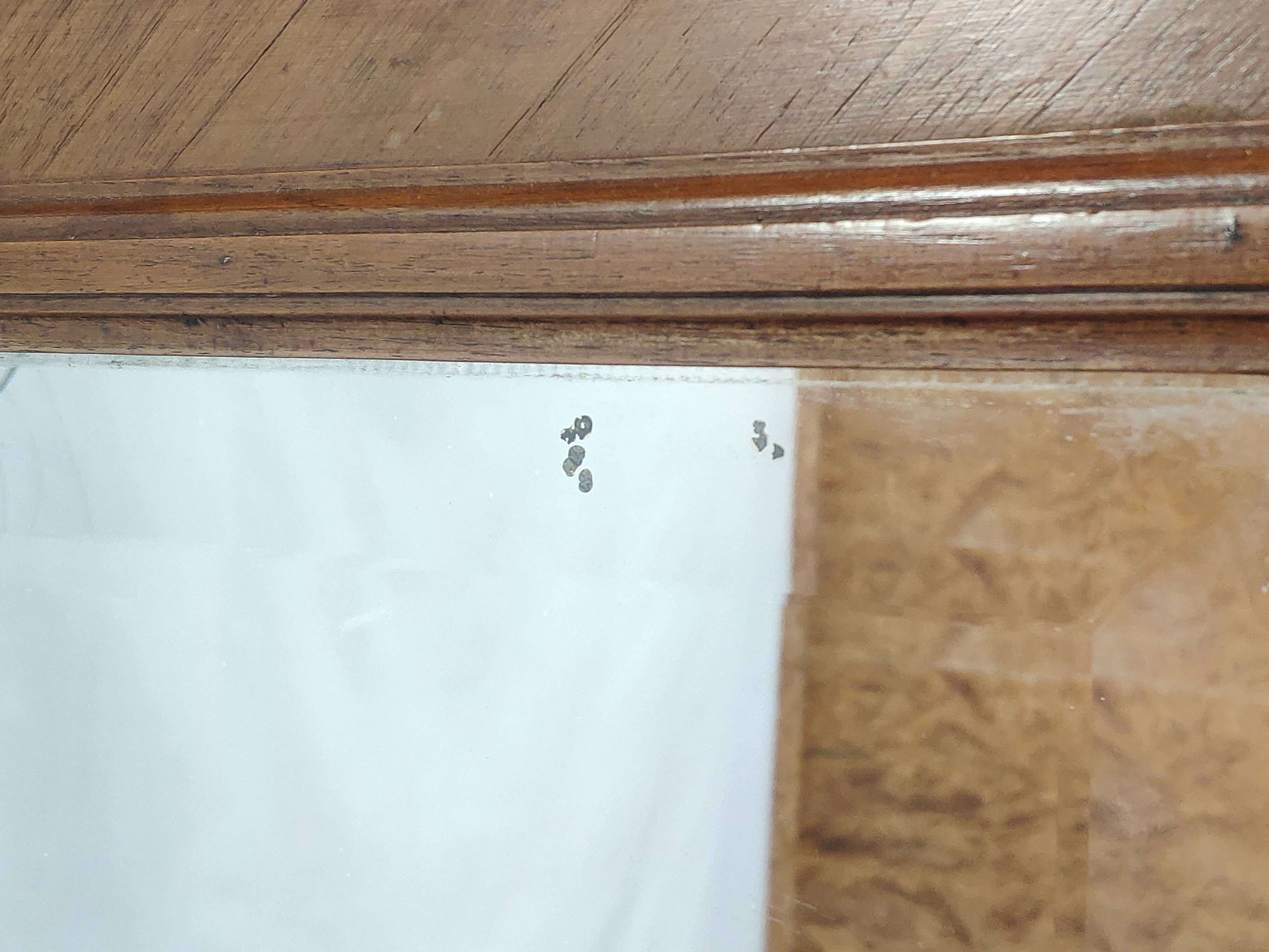 Miroir biseauté d'armoire ancienne - 162x83cm
