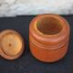 Art Deco wooden box, storage box, turned wooden pot, pot with lid, interior decoration.