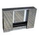 Vintage mirror cabinet in wood and chrome metal - backlit dressing table shelf 1950-1960