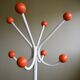 Parrot coat rack 8 vintage balls 1970s