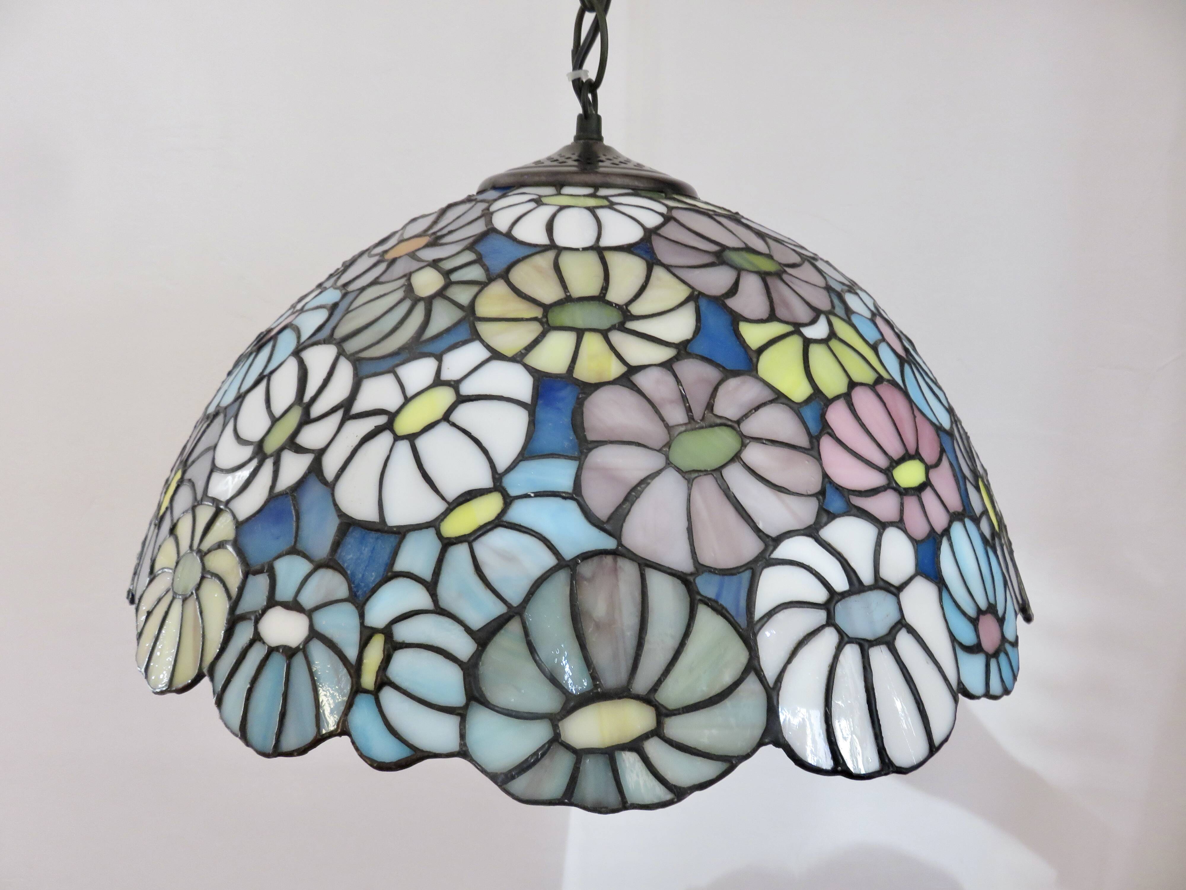 Tiffany glass paste floral suspension