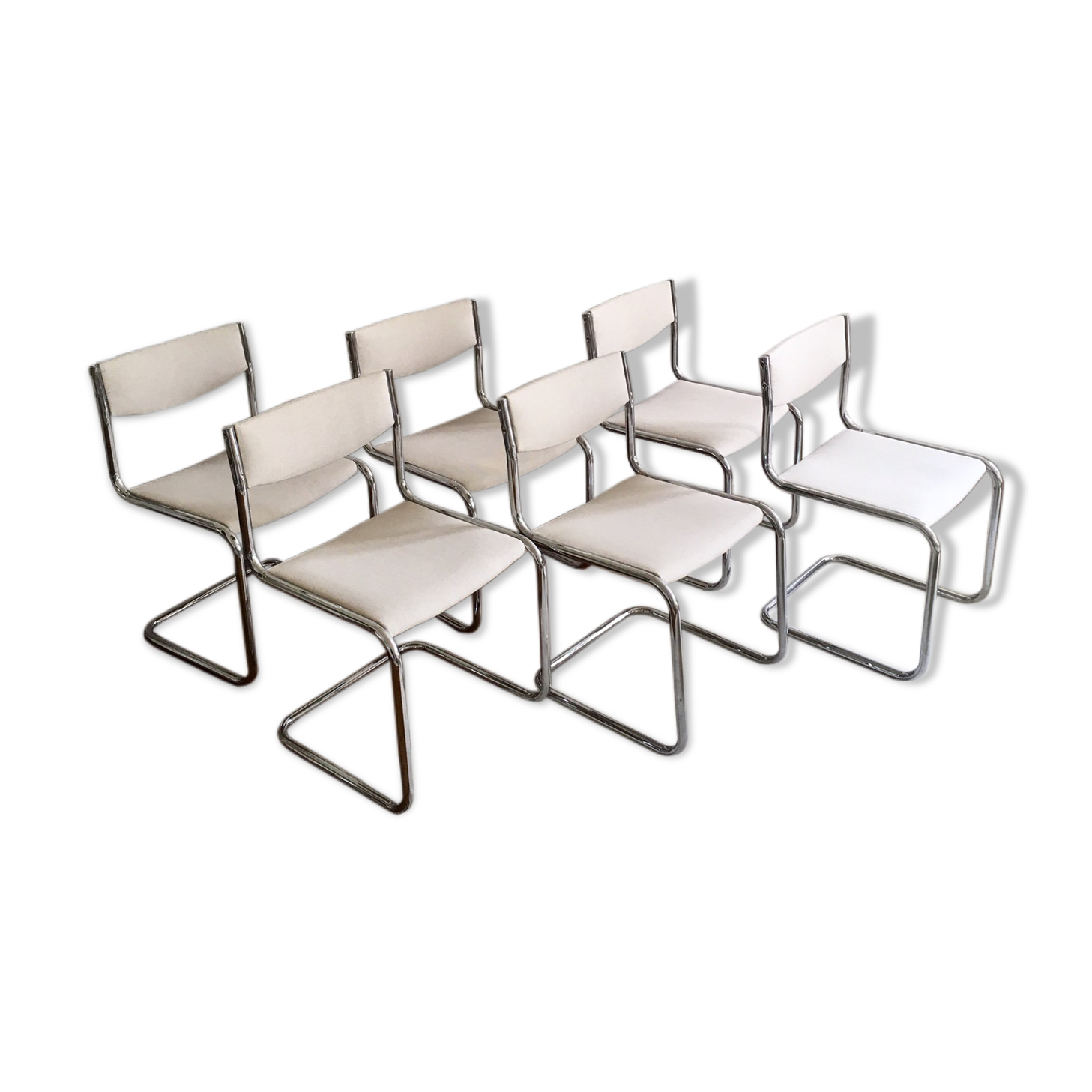 Set of restored vintage chairs with "Luge" feet