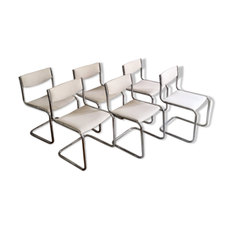 Set of restored vintage chairs with "Luge" feet