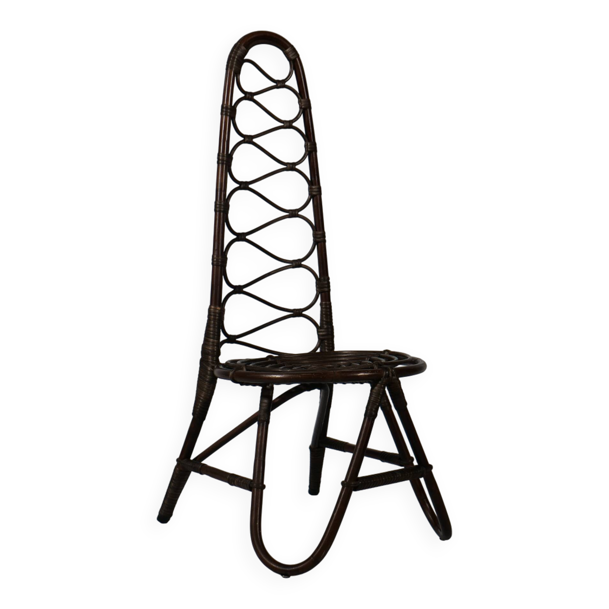 Chaise Haute en Bambou par Dirk Van Sliedrecht pour Rohe Noordwolde, 1950s