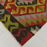 Large Green Handmade Vintage Kilim Rug, 184x309Cm