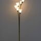 Lampadaire tulipe italien moderne du milieu du siècle en verre opalin et laiton doré, 60