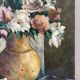 Bouquet in a gold vase, oil on canvas