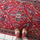Handmade vintage oriental Sarouk rug 101cm x 145cm, 1950s