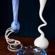 Vintage light blue mid-century artistic vase, Murano glass, Europe, 1970s.