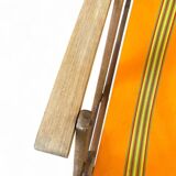 Vintage orange folding garden chair / beach chair