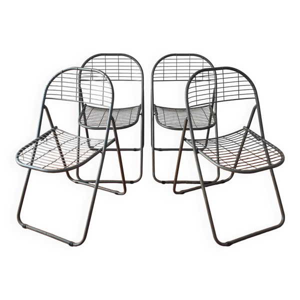 4 chaises pliantes vintage 1980 Niels Gammelgaard