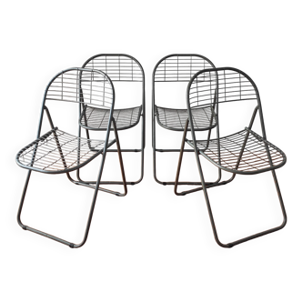 4 chaises pliantes vintage 1980 Niels Gammelgaard